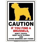 画像1: [MAGSIGN] CAUTION IF YOU FIND マグネット＆ステッカ：ブリュッセル（ホワイト/イエロー） 手を出さない ドアは閉めたまま 食べ物は見せない 英語 警戒 車 屋外用(防水/耐水・耐光仕様) 日本製 (1)