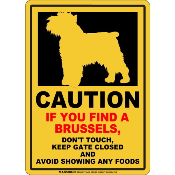 画像1: CAUTION IF YOU FIND マグネットサイン：ブリュッセル（イエロー） (1)
