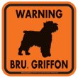 画像3: [MAGSIGN] WARNING BRU. GRIFFON マグネット＆ステッカー：ブリュッセルグリフォン(ホワイト/イエロー/オレンジ) 注意 英語 正方形 車＆屋外用(防水性/耐光性) 日本製 (3)