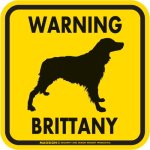 画像2: [MAGSIGN] WARNING BRITTANY マグネット＆ステッカー：ブリタニー(ホワイト/イエロー/オレンジ) 注意 英語 正方形 車＆屋外用(防水性/耐光性) 日本製 (2)