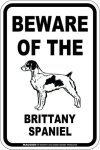 画像2: [MAGSIGN] ブリタニースパニエル 注意 英語 マグネット＆ステッカー BEWARE OF THE BRITTANY SPANIEL 車/屋外用 日本製 (2)