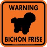 画像4: [MAGSIGN] WARNING BICHON FRISE マグネット＆ステッカー：ビションフリーゼ(ホワイト/イエロー/オレンジ) 注意 英語 正方形 車＆屋外用(防水性/耐光性) 日本製 (4)