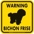 画像2: [MAGSIGN] WARNING BICHON FRISE マグネット＆ステッカー：ビションフリーゼ(ホワイト/イエロー/オレンジ) 注意 英語 正方形 車＆屋外用(防水性/耐光性) 日本製 (2)