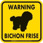画像3: [MAGSIGN] WARNING BICHON FRISE マグネット＆ステッカー：ビションフリーゼ(ホワイト/イエロー/オレンジ) 注意 英語 正方形 車＆屋外用(防水性/耐光性) 日本製 (3)