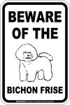 画像2: [MAGSIGN] ビションフリーゼ 注意 英語 マグネット＆ステッカー BEWARE OF THE BICHON FRISE 車/屋外用 日本製 (2)