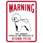 画像1: [MAGSIGN] BICHON FRISE 注意 英語 WARNING 警告/保護/警戒 車 屋外用 マグネット＆ステッカー 日本製：ビションフリーゼ (1)