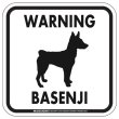 画像1: [MAGSIGN] WARNING BASENJI マグネット＆ステッカー：バセンジー(ホワイト/イエロー/オレンジ) 注意 英語 正方形 車＆屋外用(防水性/耐光性) 日本製 (1)