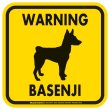 画像2: [MAGSIGN] WARNING BASENJI マグネット＆ステッカー：バセンジー(ホワイト/イエロー/オレンジ) 注意 英語 正方形 車＆屋外用(防水性/耐光性) 日本製 (2)