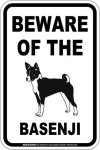 画像2: [MAGSIGN] バセンジー 注意 英語 マグネット＆ステッカー BEWARE OF THE BASENJI 車/屋外用 日本製 (2)