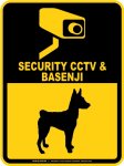 画像1: バセンジー＆防犯カメラ 監視 警戒中 英語 マグサイン(マグネット/ステッカー)：SECURITY CCTV ＆ BASENJI [MAGSIGN] (1)