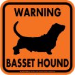 画像3: [MAGSIGN] WARNING BASSET HOUND マグネット＆ステッカー：バセットハウンド(ホワイト/イエロー/オレンジ) 注意 英語 正方形 車＆屋外用(防水性/耐光性) 日本製 (3)