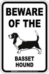 画像2: [MAGSIGN] バセットハウンド 注意 英語 マグネット＆ステッカー BEWARE OF THE BASSET HOUND 車/屋外用 日本製 (2)