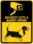 画像2: バセットハウンド＆防犯カメラ 監視 警戒中 英語 マグサイン(マグネット/ステッカー)：SECURITY CCTV ＆ BASSET HOUND [MAGSIGN] (2)