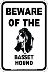 画像3: [MAGSIGN] バセットハウンド 注意 英語 マグネット＆ステッカー BEWARE OF THE BASSET HOUND 車/屋外用 日本製 (3)