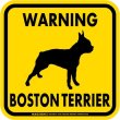 画像2: [MAGSIGN] WARNING BOSTON TERRIER マグネット＆ステッカー：ボストンテリア(ホワイト/イエロー/オレンジ) 注意 英語 正方形 車＆屋外用(防水性/耐光性) 日本製 (2)