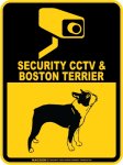 画像2: ボストンテリア＆防犯カメラ 監視 警戒中 英語 マグサイン(マグネット/ステッカー)：SECURITY CCTV ＆ BOSTON TERRIER [MAGSIGN] (2)