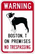 画像3: [MAGSIGN] ボストンテリア 警戒 英語 立入禁止 マグネット＆ステッカー WARNING BOSTON.T ON PREMISES NO TRESPASSING 車/屋外用 日本製 (3)