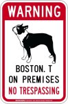 画像3: [MAGSIGN] ボストンテリア 警戒 英語 立入禁止 マグネット＆ステッカー WARNING BOSTON.T ON PREMISES NO TRESPASSING 車/屋外用 日本製 (3)