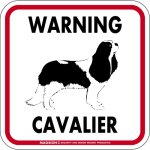 画像1: [MAGSIGN] WARNING CAVALIER マグネット＆ステッカー：キャバリア(ホワイト/イエロー/オレンジ) 注意 英語 正方形 車＆屋外用(防水性/耐光性) 日本製 (1)