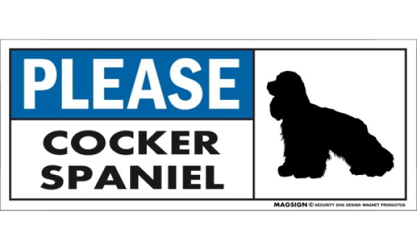 画像1: [MAGSIGN] コッカースパニエル マグネット＆ステッカー 犬 英語 喜ばせる 満足させる PLEASE COCKER SPANIEL 対象:車(ドア/ガラス/ボディ)・屋外(玄関扉/窓ガラス/メールポスト) 日本製 (1)