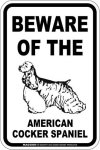 画像2: [MAGSIGN] アメリカンコッカースパニエル 注意 英語 マグネット＆ステッカー BEWARE OF THE AMERICAN COCKER SPANIEL 車/屋外用 日本製 (2)