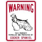 画像1: [MAGSIGN] COCKER SPANIEL 注意 英語 WARNING 警告/保護/警戒 車 屋外用 マグネット＆ステッカー 日本製：コッカースパニエル (1)