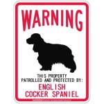 画像2: [MAGSIGN] ENGLISH COCKER SPANIEL 注意 英語 WARNING 警告/保護/警戒 車 屋外用 マグネット＆ステッカー 日本製：イングリッシュコッカースパニエル (2)