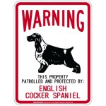 画像1: [MAGSIGN] ENGLISH COCKER SPANIEL 注意 英語 WARNING 警告/保護/警戒 車 屋外用 マグネット＆ステッカー 日本製：イングリッシュコッカースパニエル (1)