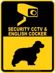 画像1: イングリッシュコッカー＆防犯カメラ 監視 警戒中 英語 マグサイン(マグネット/ステッカー)：SECURITY CCTV ＆ ENGLISH COCKER [MAGSIGN] (1)