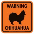 画像3: [MAGSIGN] WARNING CHIHUAHUA マグネット＆ステッカー：ロングコートチワワ(ホワイト/イエロー/オレンジ) 注意 英語 正方形 車＆屋外用(防水性/耐光性) 日本製 (3)