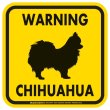 画像2: [MAGSIGN] WARNING CHIHUAHUA マグネット＆ステッカー：ロングコートチワワ(ホワイト/イエロー/オレンジ) 注意 英語 正方形 車＆屋外用(防水性/耐光性) 日本製 (2)