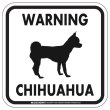 画像1: [MAGSIGN] WARNING CHIHUAHUA マグネット＆ステッカー：スムースチワワ(ホワイト/イエロー/オレンジ) 注意 英語 正方形 車＆屋外用(防水性/耐光性) 日本製 (1)