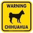 画像2: [MAGSIGN] WARNING CHIHUAHUA マグネット＆ステッカー：スムースチワワ(ホワイト/イエロー/オレンジ) 注意 英語 正方形 車＆屋外用(防水性/耐光性) 日本製 (2)