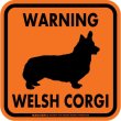 画像3: [MAGSIGN] WARNING WELSH CORGI マグネット＆ステッカー：ウェルシュコーギー(ホワイト/イエロー/オレンジ) 注意 英語 正方形 車＆屋外用(防水性/耐光性) 日本製 (3)