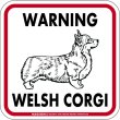 画像4: [MAGSIGN] WARNING WELSH CORGI マグネット＆ステッカー：ウェルシュコーギー(ホワイト/イエロー/オレンジ) 注意 英語 正方形 車＆屋外用(防水性/耐光性) 日本製 (4)