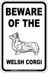 画像2: [MAGSIGN] ウェルシュコーギー 注意 英語 マグネット＆ステッカー BEWARE OF THE WELSH CORGI 車/屋外用 日本製 (2)