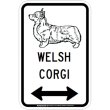画像2: WELSH CORGI [MAGSIGN] シルエット＆矢印 アメリカン道路標識 英語犬種名 マグネット/ステッカー：ホワイト (2)