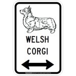 画像2: WELSH CORGI [MAGSIGN] シルエット＆矢印 アメリカン道路標識 英語犬種名 マグネット/ステッカー：ホワイト (2)