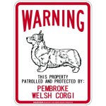 画像1: [MAGSIGN] PEMBROKE WELSH CORGI 注意 英語 WARNING 警告/保護/警戒 車 屋外用 マグネット＆ステッカー 日本製：ペンブロークウェルシュコーギー (1)