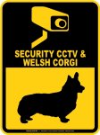 画像1: ウェルシュコーギー＆防犯カメラ 監視 警戒中 英語 マグサイン(マグネット/ステッカー)：SECURITY CCTV ＆ WELSH CORGI [MAGSIGN] (1)