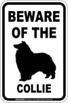 画像1: [MAGSIGN] コリー 注意 英語 マグネット＆ステッカー BEWARE OF THE COLLIE 車/屋外用 日本製 (1)