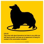 画像2: COLLIE'S POEM [MAGSIGN] ポエムシリーズ マグネット＆ステッカー 防水/耐水・耐光性 日本製 英語＆シルエット：コリー（ホワイト/イエロー） (2)