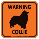 画像3: [MAGSIGN] WARNING COLLIE マグネット＆ステッカー：コリー(ホワイト/イエロー/オレンジ) 注意 英語 正方形 車＆屋外用(防水性/耐光性) 日本製 (3)