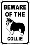 画像2: [MAGSIGN] コリー 注意 英語 マグネット＆ステッカー BEWARE OF THE COLLIE 車/屋外用 日本製 (2)