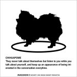 画像1: CHIHUAPOME'S POEM [MAGSIGN] ポエムシリーズ マグネット＆ステッカー 防水/耐水・耐光性 日本製 英語＆シルエット：チワポメ（ホワイト/イエロー） (1)