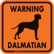 画像3: [MAGSIGN] WARNING DALMATIAN マグネット＆ステッカー：ダルメシアン(ホワイト/イエロー/オレンジ) 注意 英語 正方形 車＆屋外用(防水性/耐光性) 日本製 (3)