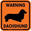 画像3: [MAGSIGN] WARNING DACHSHUND マグネット＆ステッカー：ミニチュアダックスフンド(ホワイト/イエロー/オレンジ) 注意 英語 正方形 車＆屋外用(防水性/耐光性) 日本製 (3)