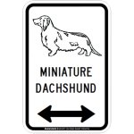 画像2: MINIATURE DACHSHUND [MAGSIGN] シルエット＆矢印 アメリカン道路標識 英語犬種名 マグネット/ステッカー：ホワイト (2)