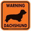 画像3: [MAGSIGN] WARNING DACHSHUND マグネット＆ステッカー：ワイヤーコートダックスフンド(ホワイト/イエロー/オレンジ) 注意 英語 正方形 車＆屋外用(防水性/耐光性) 日本製 (3)