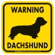 画像2: [MAGSIGN] WARNING DACHSHUND マグネット＆ステッカー：ワイヤーコートダックスフンド(ホワイト/イエロー/オレンジ) 注意 英語 正方形 車＆屋外用(防水性/耐光性) 日本製 (2)